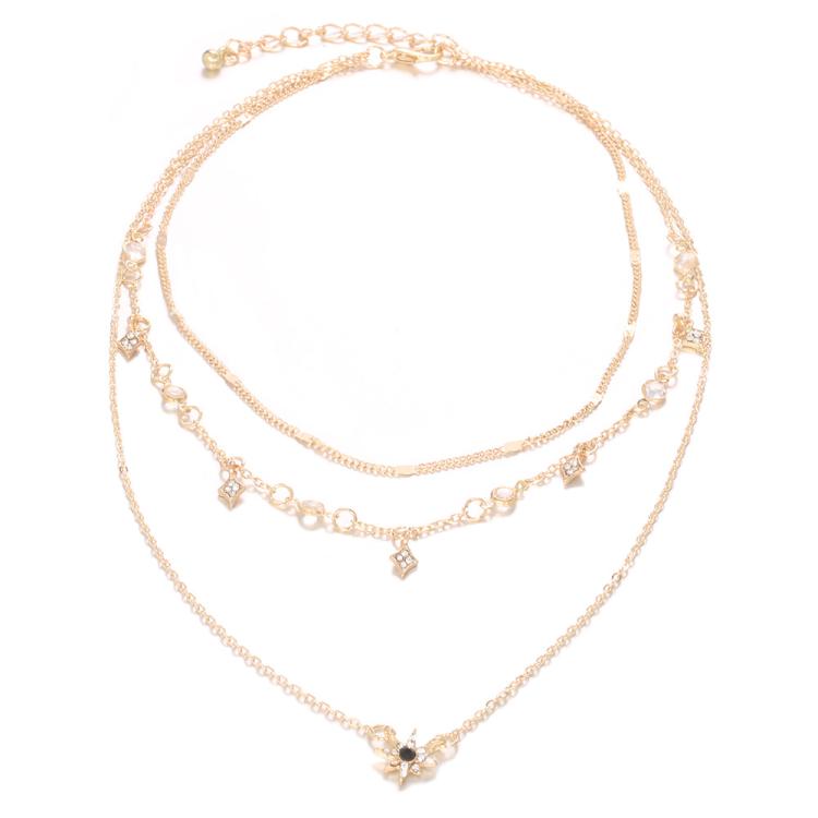 Multi-layered Star Pendant Necklace Combination(4444)