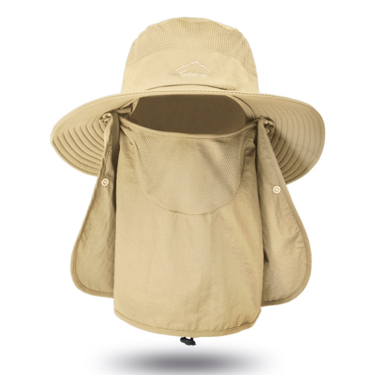 Multifunction Fisherman Hats Outdoor Speed Drying Fishing Breathable Sun Hats(Khaki)
