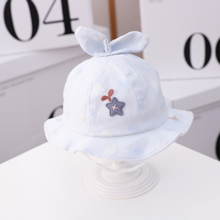 MZ9828 Star Grass Pattern Newborn Basin Hat Baby Cotton Hat Fisherman Hat, Size: Around 42cm(Light Blue)