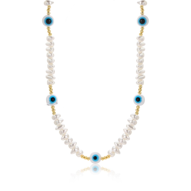 N2210-1 Triangular Pearl Eyes Ladies Temperament Necklace Collarbone Chain