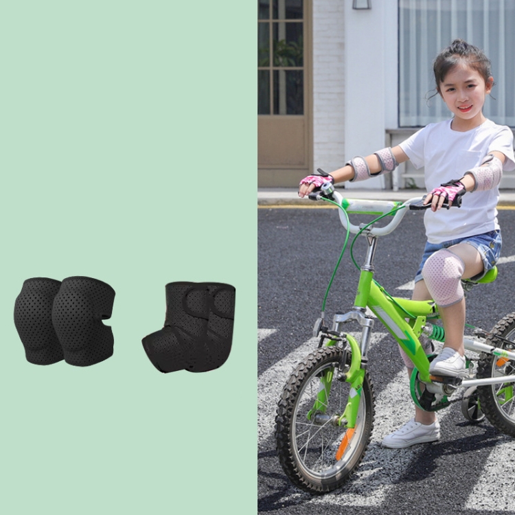 Nailekesi Kids Outdoor Sports Equipment Anti-fall Protective Gear, Color: Black 4 In 1(M)