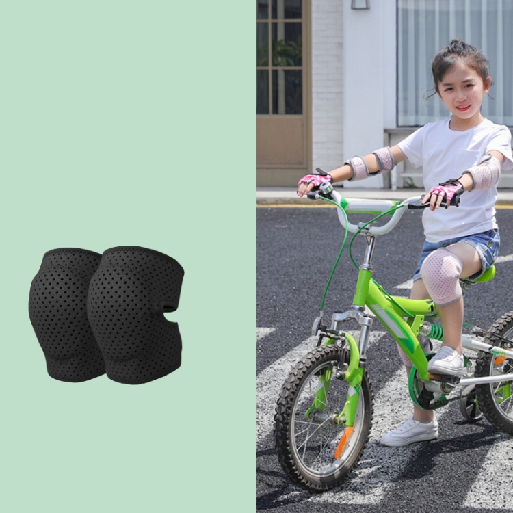 Nailekesi Kids Outdoor Sports Equipment Anti-fall Protective Gear, Color: Black Knee Pads(L)