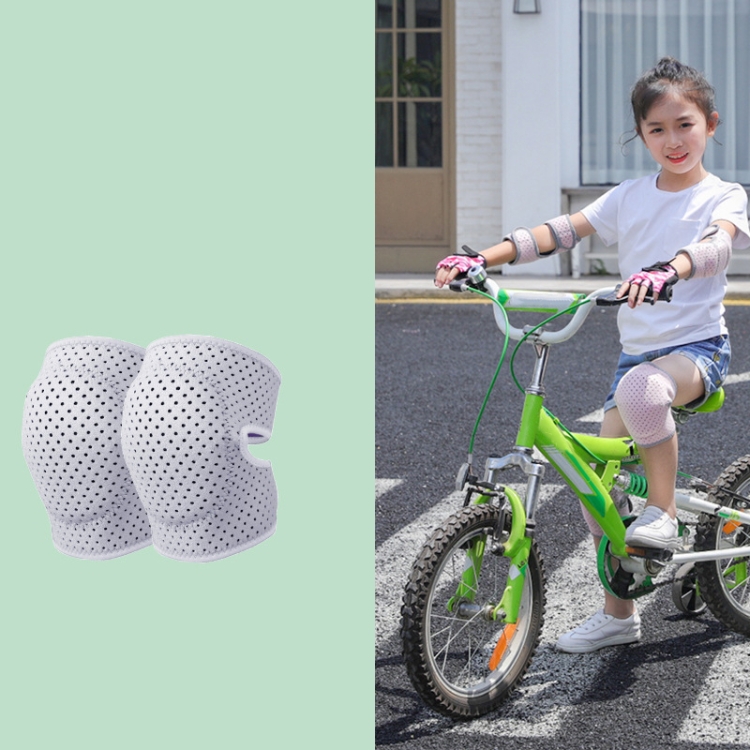 Nailekesi Kids Outdoor Sports Equipment Anti-fall Protective Gear, Color: Gray Purple Knee Pads(L)