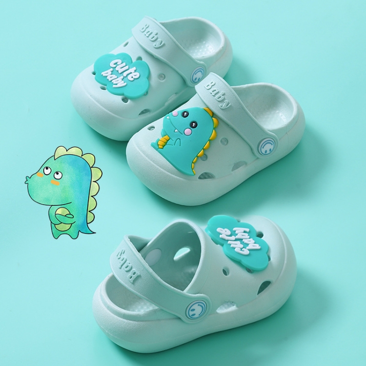 Non-Slip Soft Bottom Hole Slippers For Children, Size: 31/32(Green)