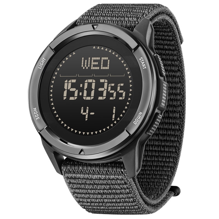 NORTH EDGE ALPS Outdoor Waterproof Men Carbon Fiber Digital Nylon Strap Smart Sports Watch(Black)