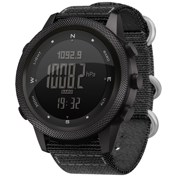 NORTH EDGE APACHE-46 Outdoor Waterproof Men Multifunction Digital Nylon Strap Smart Sports Watch(Black)