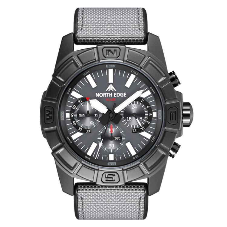 NORTH EDGE BLAZE Outdoor Waterproof Men Solar Charging Smart Sports Watch(Black)