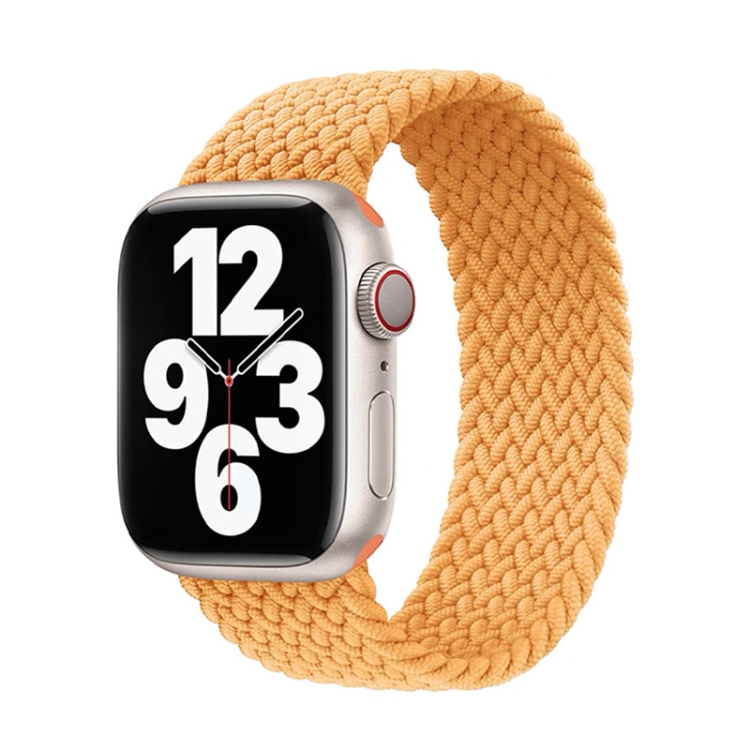 Nylon Single-turn Braided Watch Band For Apple Watch Ultra 49mm&Watch Ultra 2 49mm / Series 9&8&7 45mm / SE 3&SE 2&6&SE&5&4 44mm / 3&2&1 42mm, Length:S 138mm(Milky Beige)