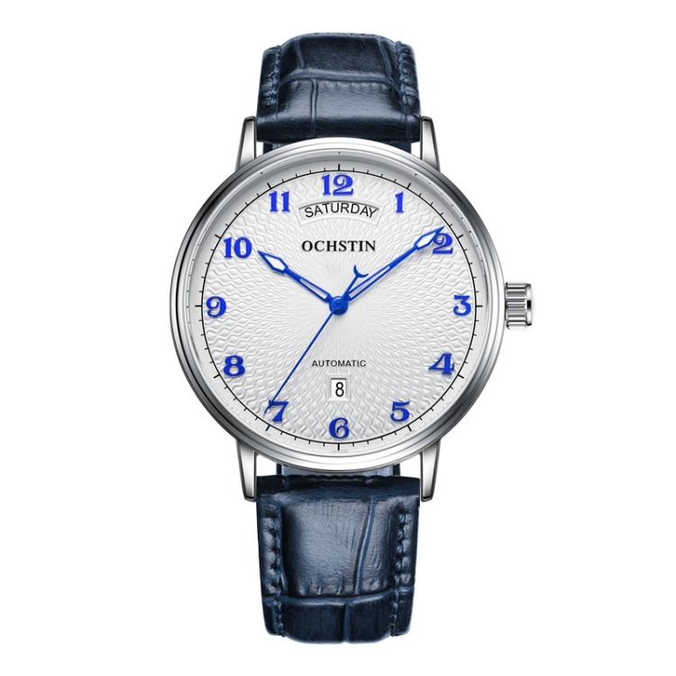 OCHSTIN 6141A Masterpiece Day-date Mechanical Men Watch(White-Blue)
