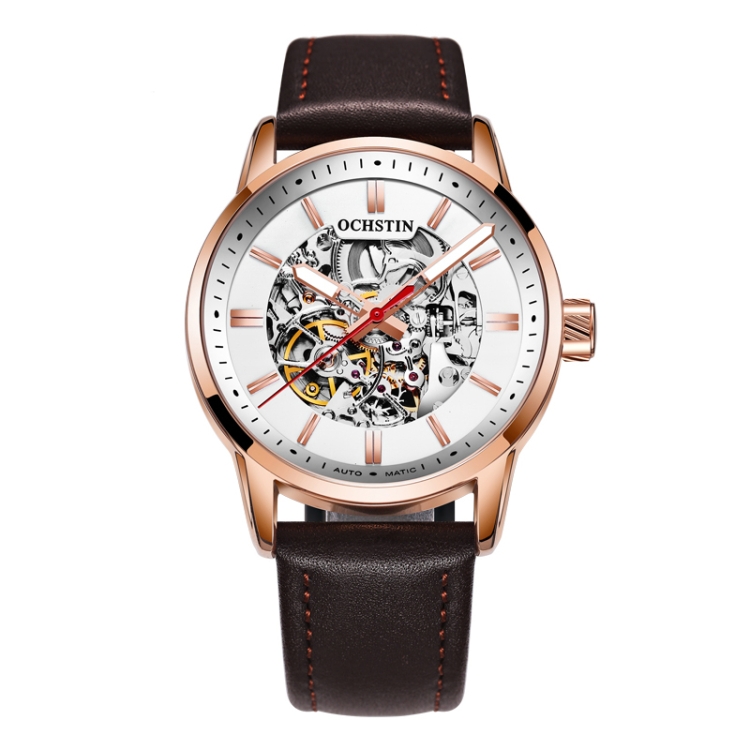 OCHSTIN 62001B Master Series Hollow Mechanical Men Watch(Gold-Brown)