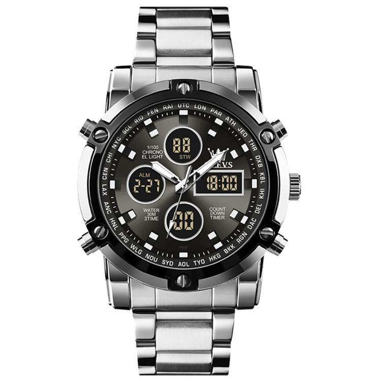 OLEVS 1106 Men Luminous Waterproof Smart Electronic Watch(Grey)