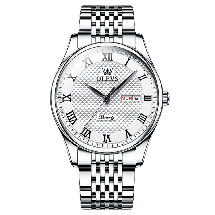 OLEVS 5562 Men Multifunctional Business Waterproof Quartz Watch(White)