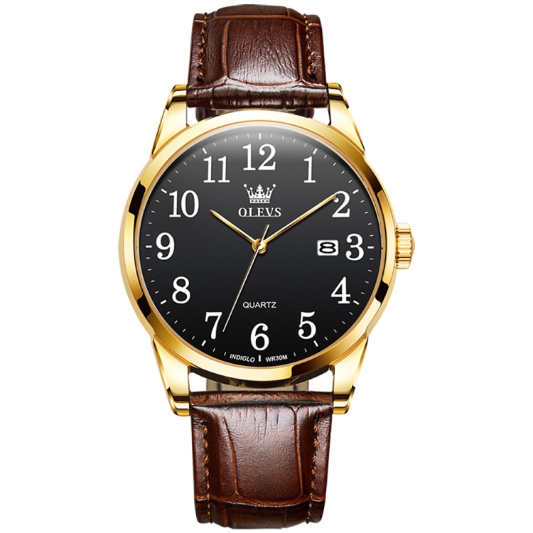 OLEVS 5566 Men Simple Single Calendar Waterproof Quartz Watch(Black)