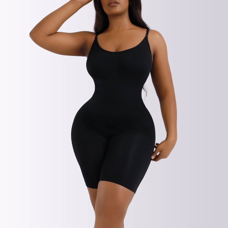 One-piece Hip Lifting Seamless Body Shaper Ladies Corset Waist Belly Pants, Size: M(Black)
