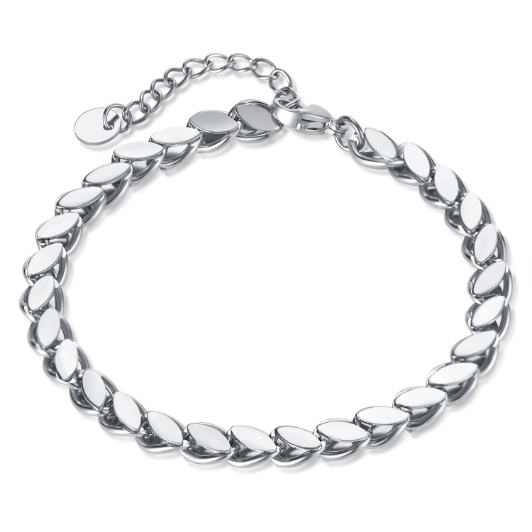 OPK GS1490 Simple Chain Stainless Steel Bracelet, Color: Steel Color