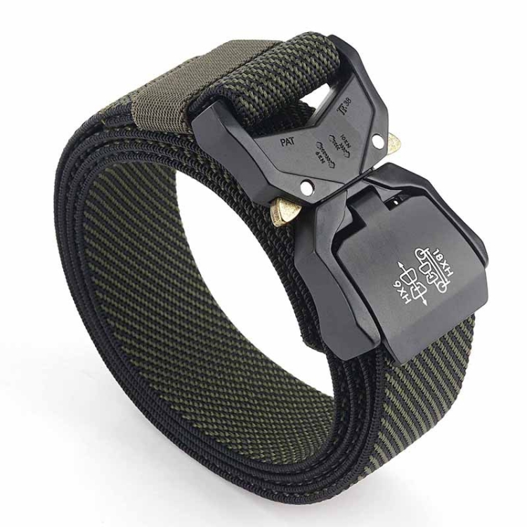 Outdoor Aluminum Alloy Lightweight Stretch Woven Belt(110cm Twill Army Green)