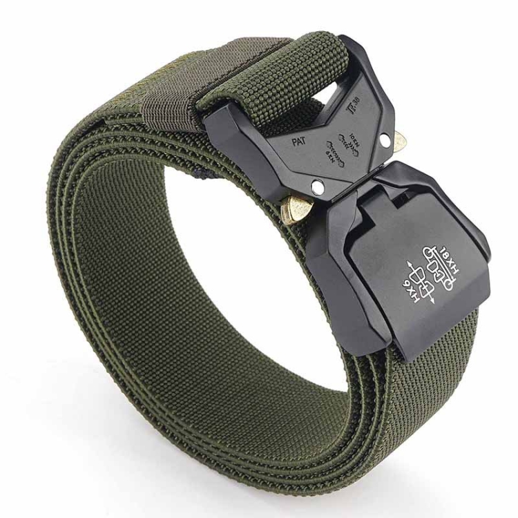 Outdoor Aluminum Alloy Lightweight Stretch Woven Belt(125cm Tabby Army Green)