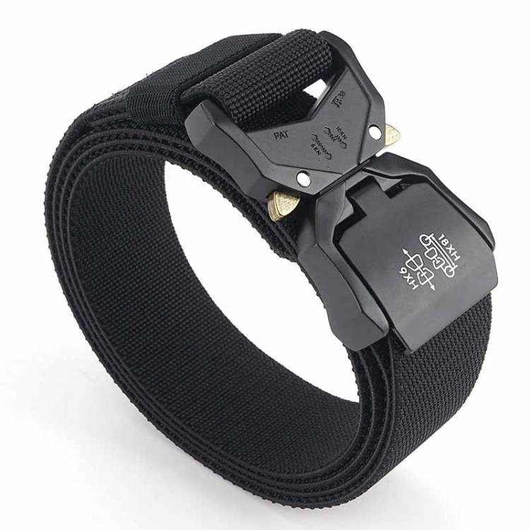 Outdoor Aluminum Alloy Lightweight Stretch Woven Belt(125cm Tabby Black)