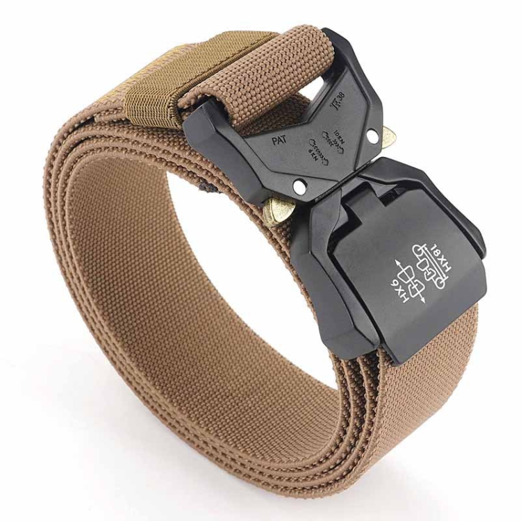 Outdoor Aluminum Alloy Lightweight Stretch Woven Belt(125cm Tabby Dark Khaki)