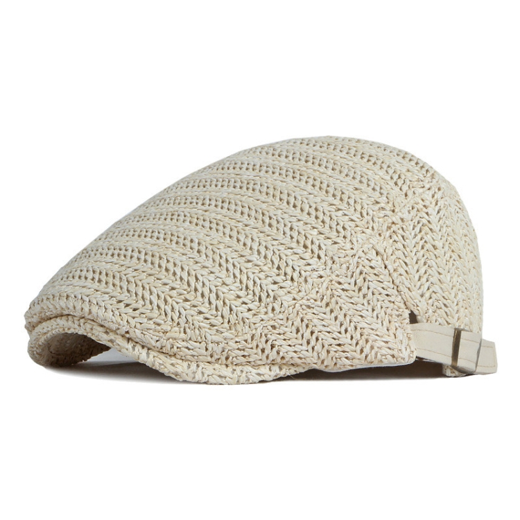 Outdoor Breathable Mesh Beret Painter Hat(Beige)