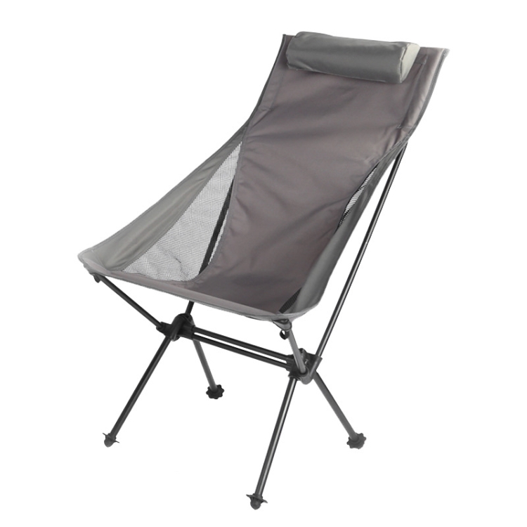 Outdoor Camping Aluminum Alloy Portable Folding Beach Chair, Colour: Without Pocket (Dark Gray)