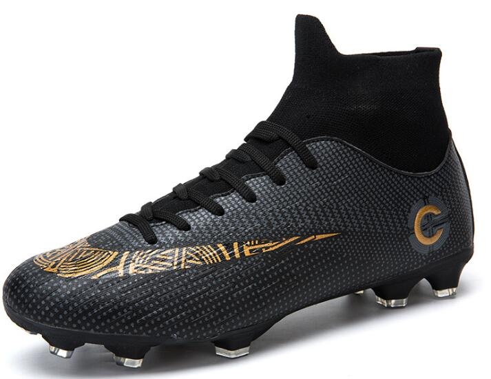 Outdoor High-top Non-slip Soccer Cleats Training Sneakers for Men, Size:43(2039 Black Long Nail)