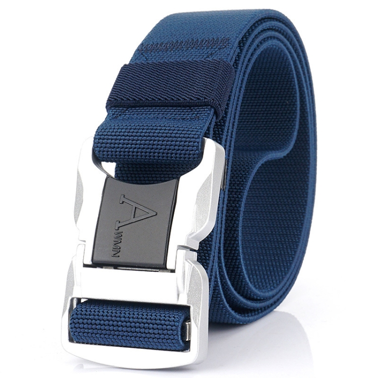 Outdoor Leisure Aluminum Alloy Safety Buckle Belt, Length: 125cm(Royal Blue)