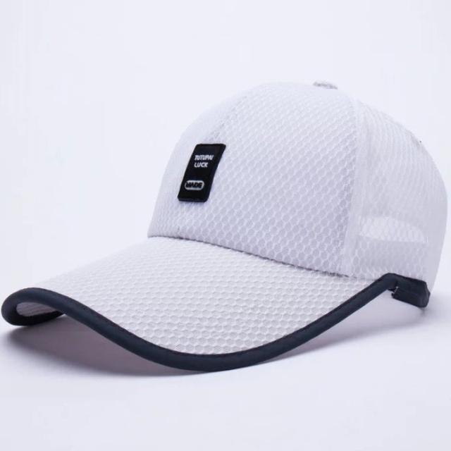 Outdoor Quick-drying Mesh Breathable Baseball Cap for Men(White)