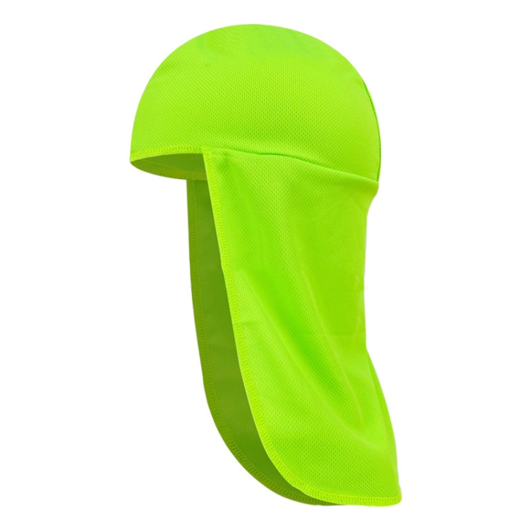 Outdoor Riding Long Tail Cap Breathable Sweat Absorbent Shading Workplace Safety Dustproof Shawl Cap, Size: Free Code(Bright Green)