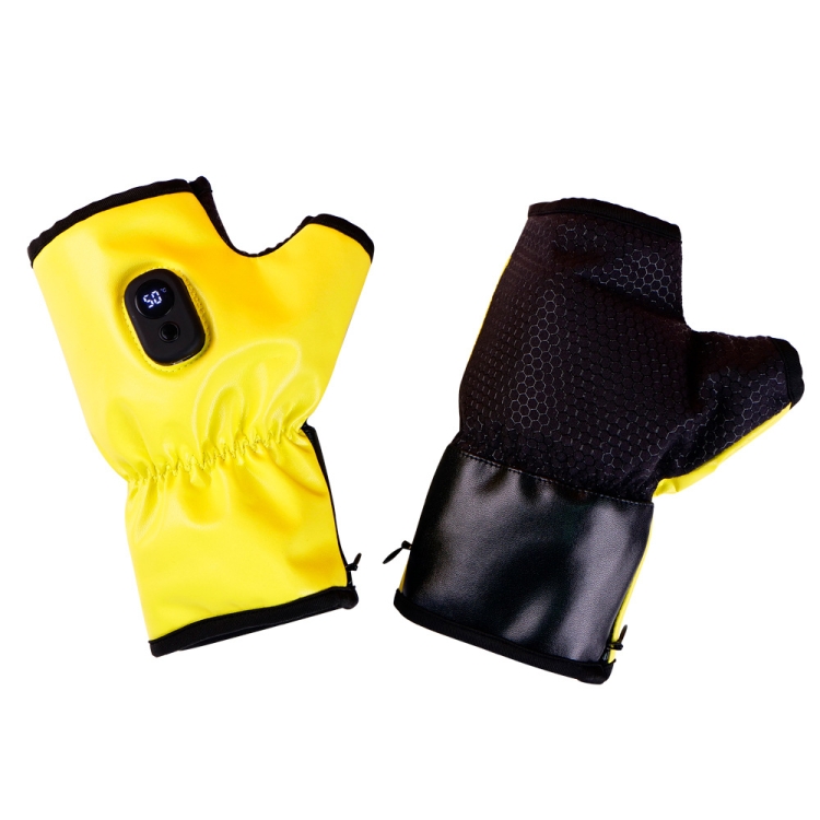Outdoor Skiing and Motorcycle Cycling USB Charging Geated Gloves(Yellow)