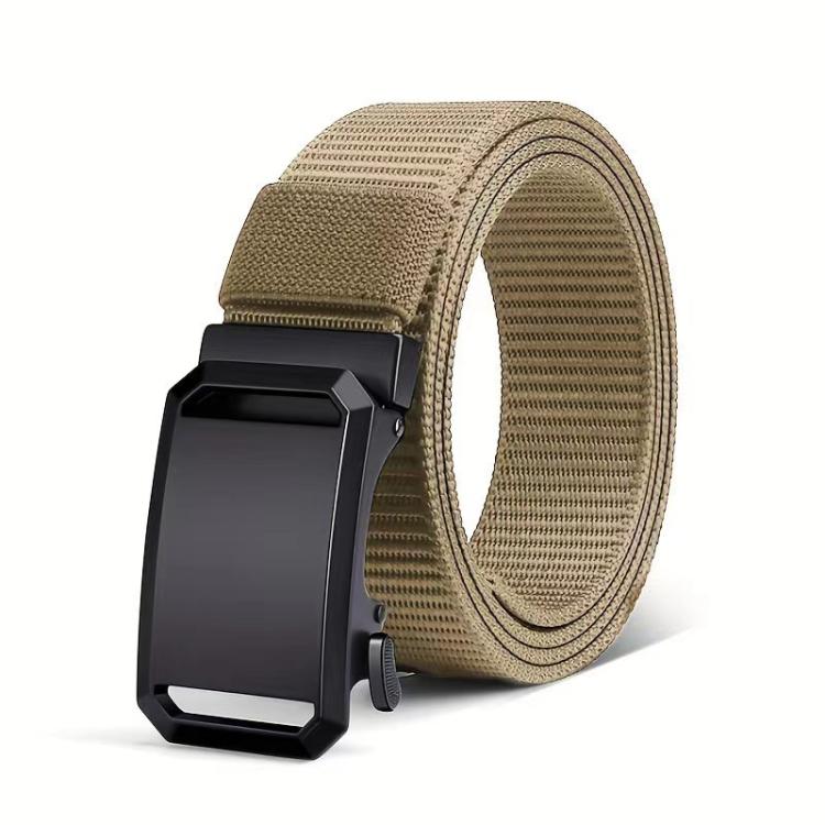 Outdoor Soft Durable Woven Denim Waistband, Color: Metal Buckle Khaki(120cm)