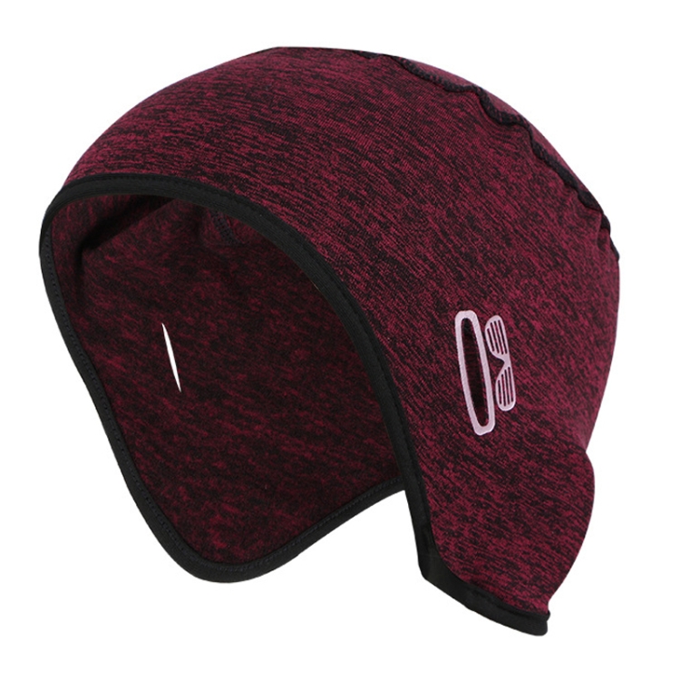 Outdoor Sports Warm Ear Hat Helmet Lining Winter Riding Skull Cap, Size: Free Code(Maroon)