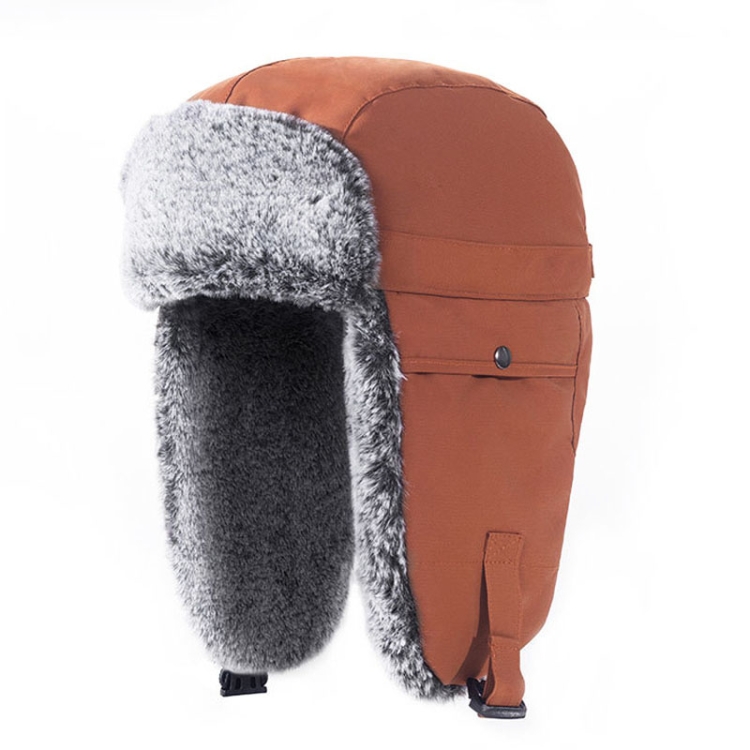 Outdoor Windproof Hat Winter Thickened Cotton Cap Warm Coldproof Riding Cap, Cap Size: 58-62cm (Orange)