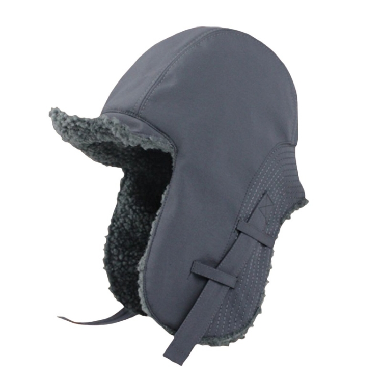Outdoor Winter Thickened Fleece Windproof Warm Ski Cap(Grey)