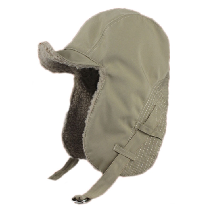Outdoor Winter Thickened Fleece Windproof Warm Ski Cap(Khaki)