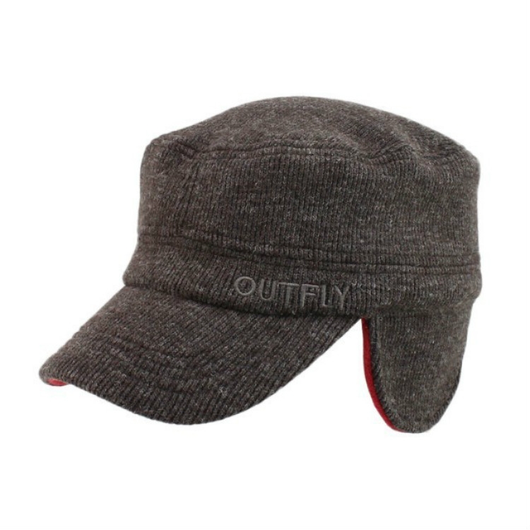OUTFLY Winter Windproof and Warm Corduroy Bomber Hats, Hat Size:S (54-56cm)(Coffee)