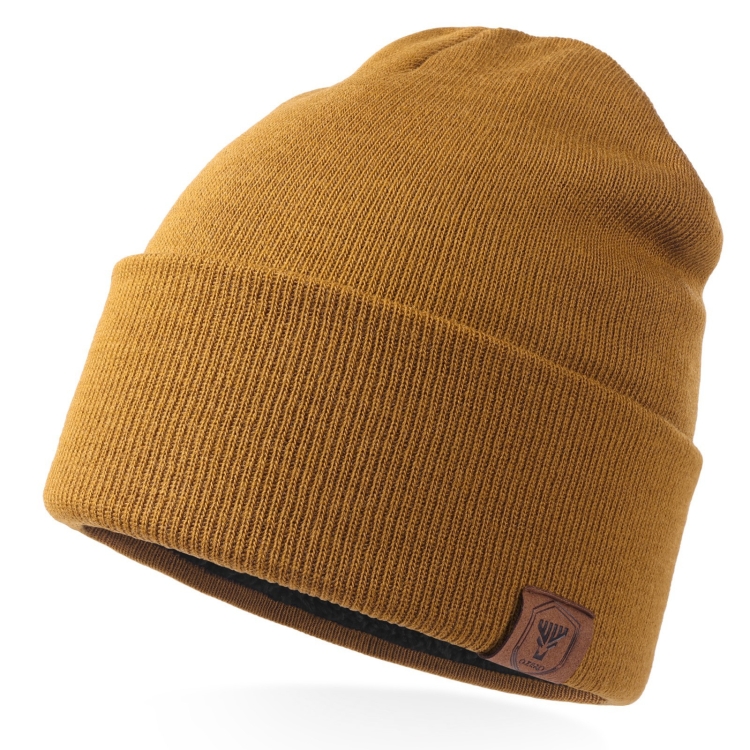 OZERO Plain Warm Wool Hat With Fleece Lining Knitted Beanie For Men And Women(Brown)