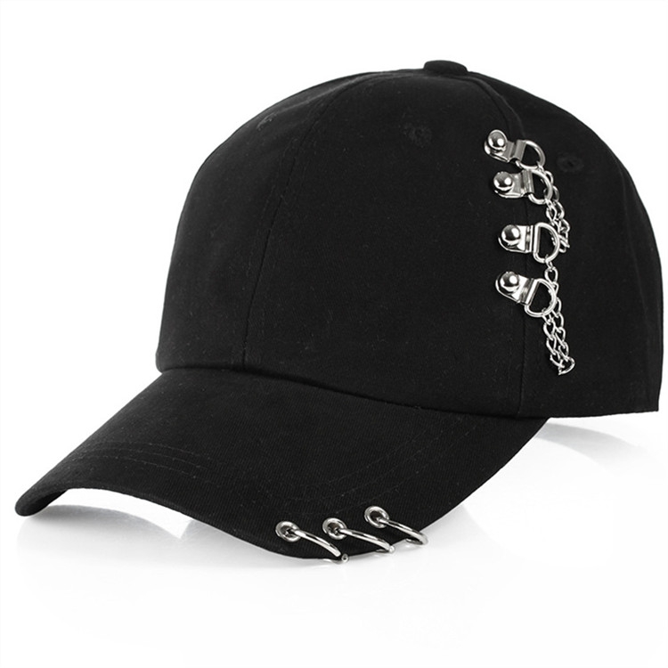 Personality Chain Hoop Baseball Cap(Black)