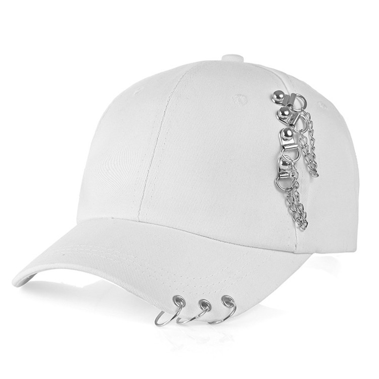 Personality Chain Hoop Baseball Cap(White)