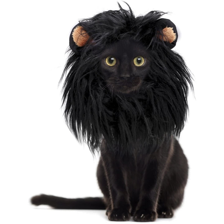 Pet Dog Cat Imitation Lion Headgear Headdress Wig Hat, Size: S