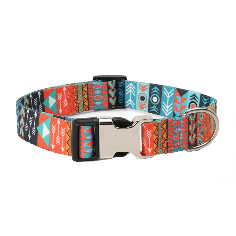 Pet Ethnic Style Polyester Cotton Print Pattern Collar, Size: S: 1.5x27-43cm(Maya Fans)