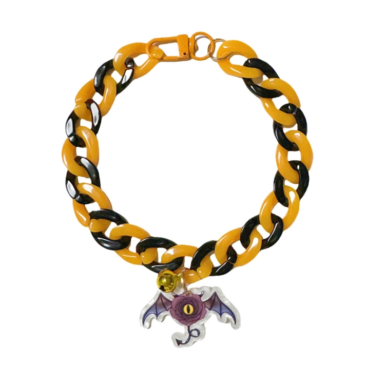 Pet Halloween Necklace Cartoon Tag Necklace Cats Dogs Holiday Adjustable Decoration Chain, Style: Bat(L-40cm)