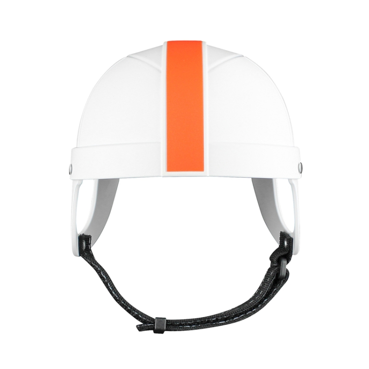 Pet Helmet Dogs And Cats Rugby Hat Accessories, Size: M(White And Orange)