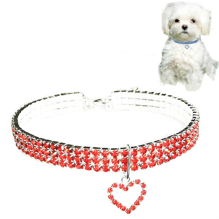 Pet Supplies Elastic Love Cats And Dogs Accessories Pet Collars, Size:L(Red)