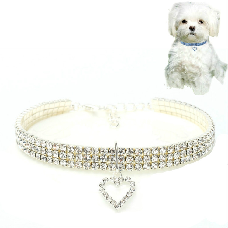 Pet Supplies Elastic Love Cats And Dogs Accessories Pet Collars, Size:M(White)