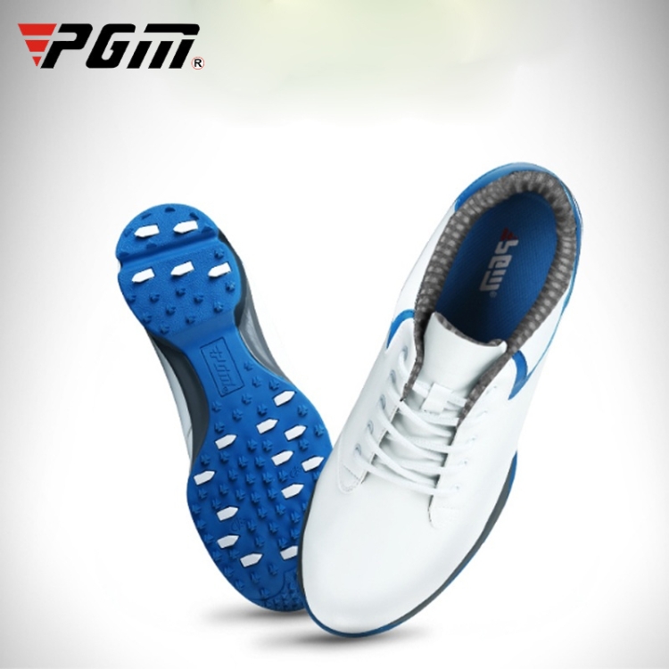 PGM Golf Waterproof Anti-slip Microfiber Leather Nail Shoes Sneakers for Men (Color:Blue Size:43)
