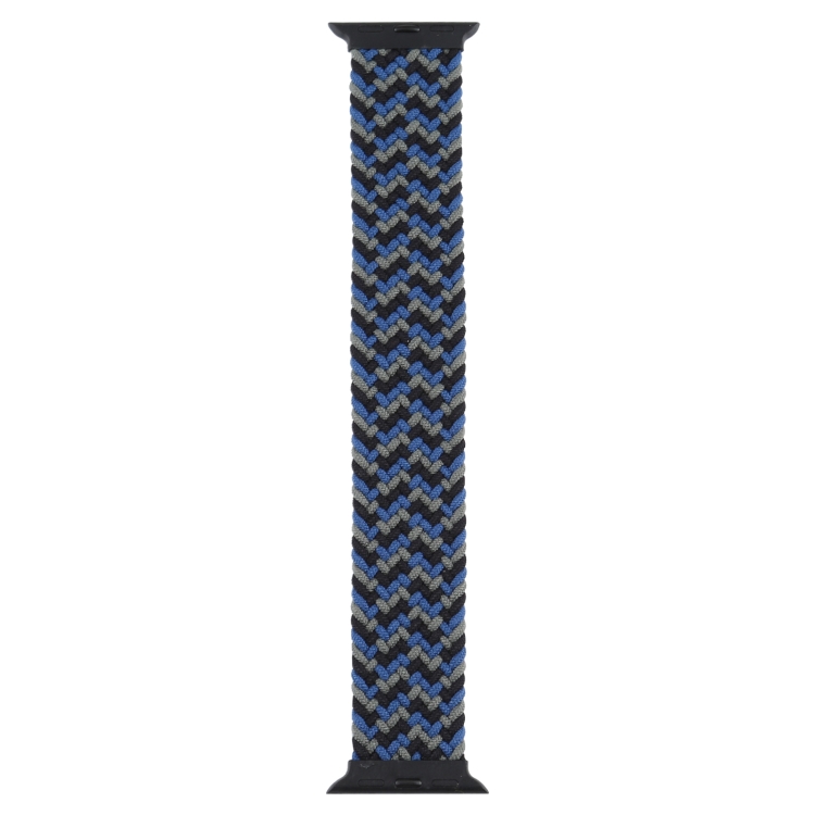 Plastic Buckle Mixed Color Nylon Braided Single Loop Watch Band For Apple Watch Series 9&8&7 41mm / SE 3&SE 2&6&SE&5&4 40mm / 3&2&1 38mm, Size:L(Camouflage Blue)
