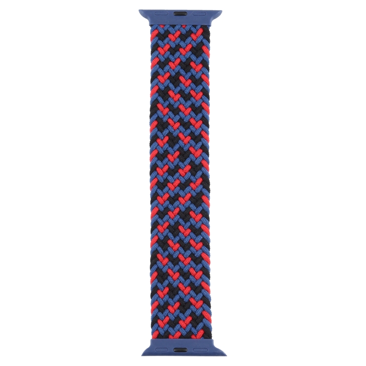 Plastic Buckle Mixed Color Nylon Braided Single Loop Watch Band For Apple Watch Series 9&8&7 41mm / SE 3&SE 2&6&SE&5&4 40mm / 3&2&1 38mm, Size:L(Camouflage Red)