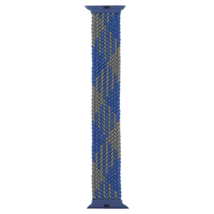 Plastic Buckle Mixed Color Nylon Braided Single Loop Watch Band For Apple Watch Series 9&8&7 41mm / SE 3&SE 2&6&SE&5&4 40mm / 3&2&1 38mm, Size:XL(Checkered Blue Green)