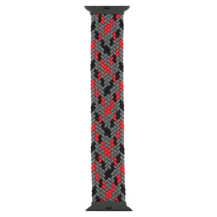 Plastic Buckle Mixed Color Nylon Braided Single Loop Watch Band For Apple Watch Ultra 49mm&Watch Ultra 2 49mm / Series 9&8&7 45mm / SE 3&SE 2&6&SE&5&4 44mm / 3&2&1 42mm, Size:M(Camouflage Green)